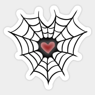 heart spider net Sticker